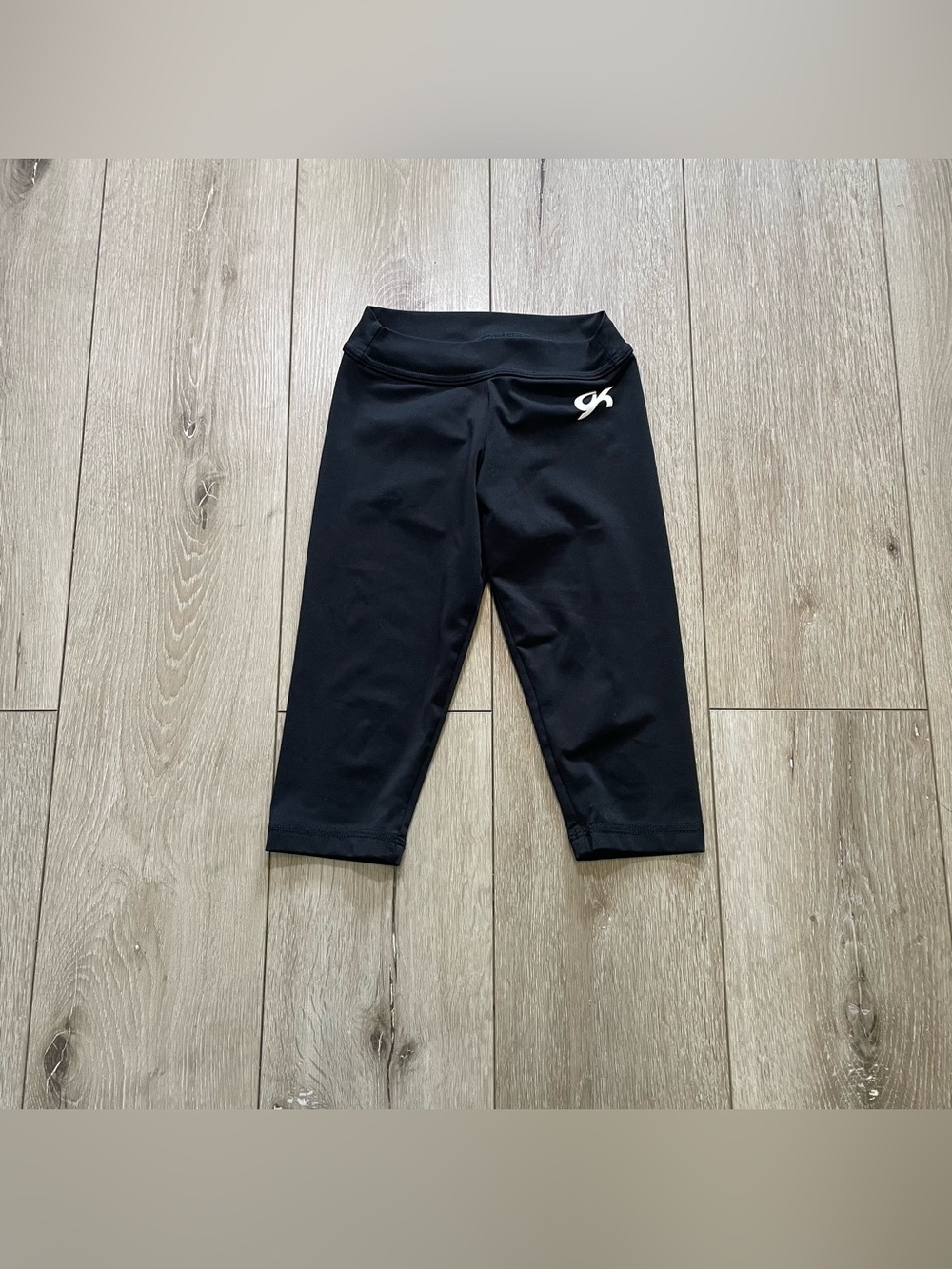 GK Elite Girls CM Black DryTech Capri‎ Gymnastics Leggings Sporty Athletic